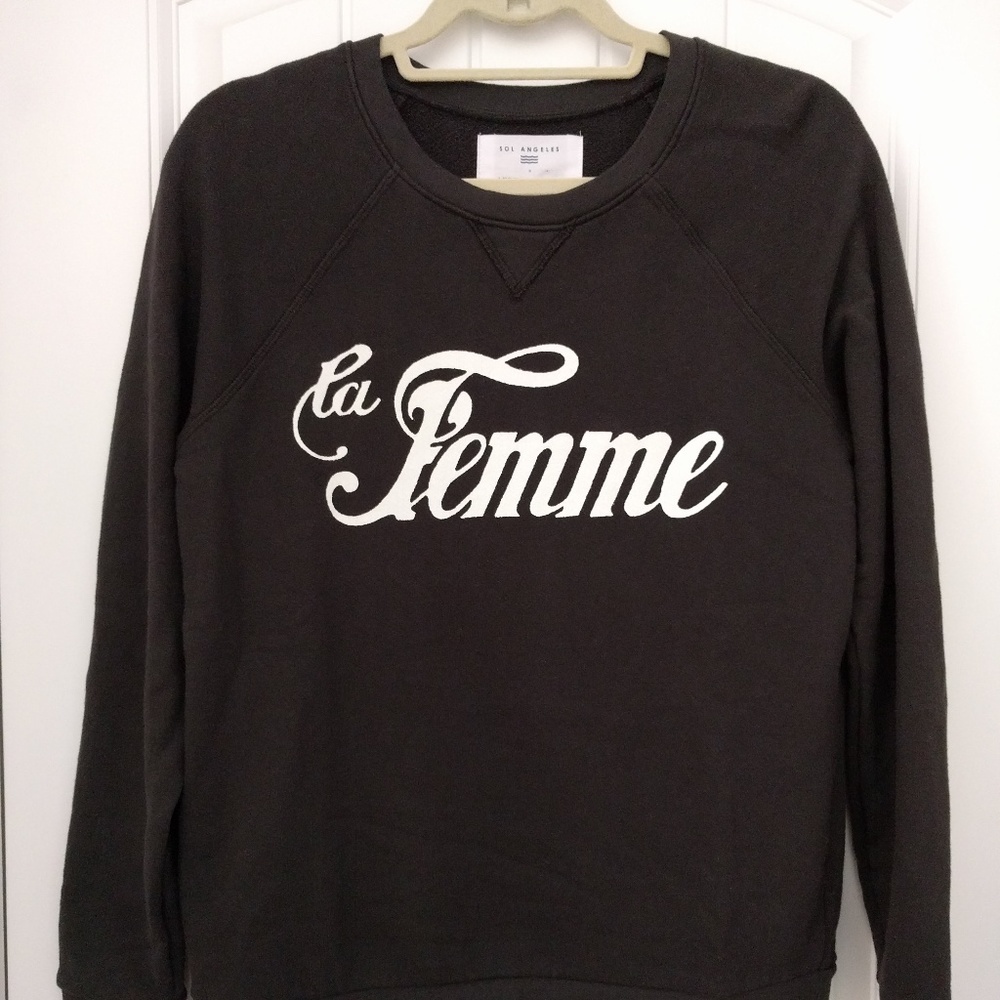 Sol Angeles LA FEMME Black Sweatshirt XS